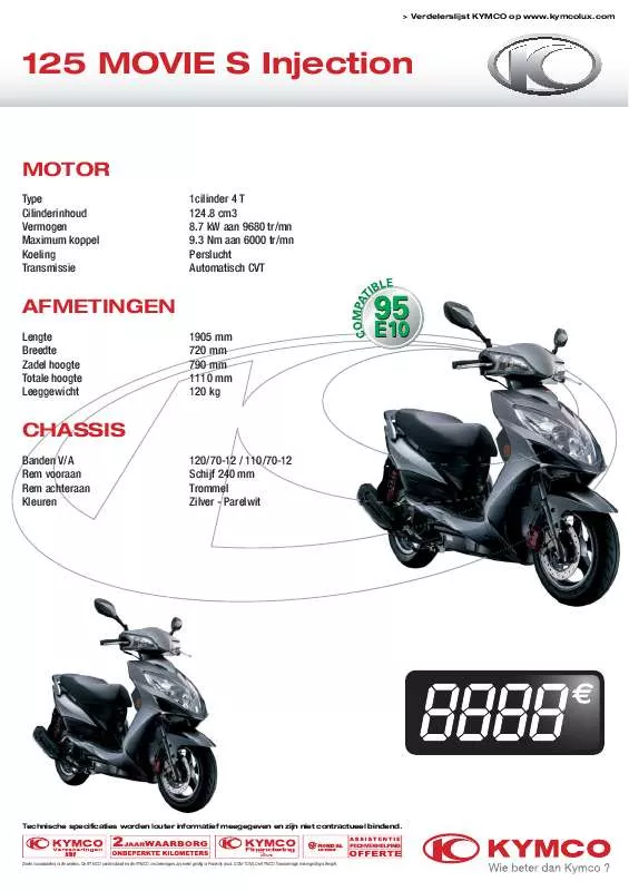 Mode d'emploi KYMCO 125 MOVIE S INJECTION