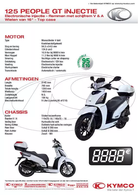 Mode d'emploi KYMCO 125 PEOPLE GT INJECTION