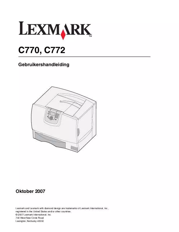 Mode d'emploi LEXMARK C772