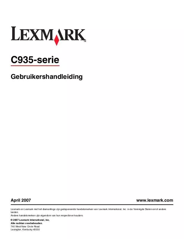 Mode d'emploi LEXMARK C935