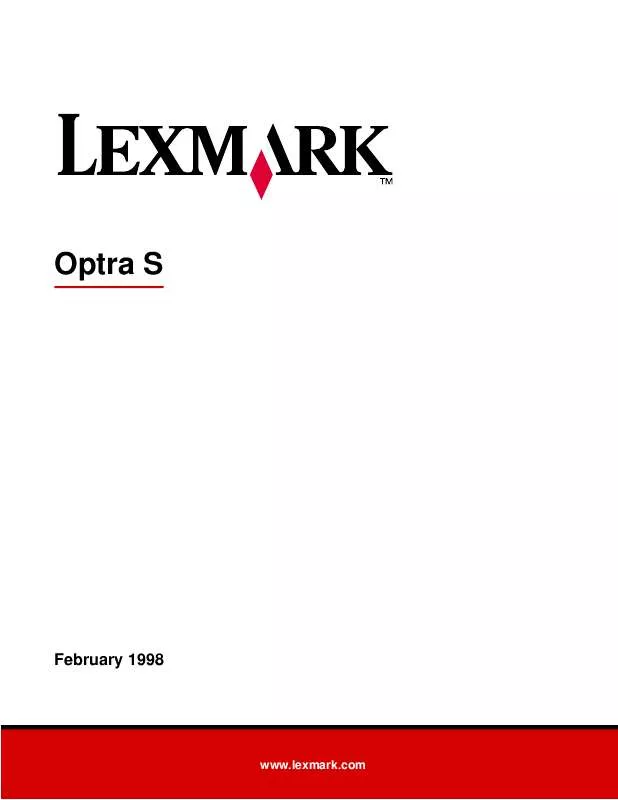 Mode d'emploi LEXMARK OPTRA S