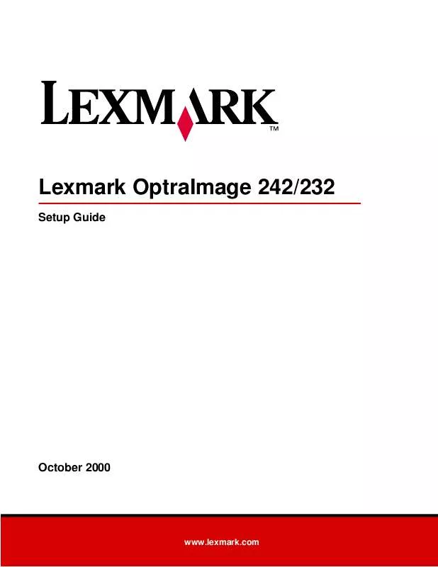Mode d'emploi LEXMARK OPTRAIMAGE 242/232 (OCT 2000)