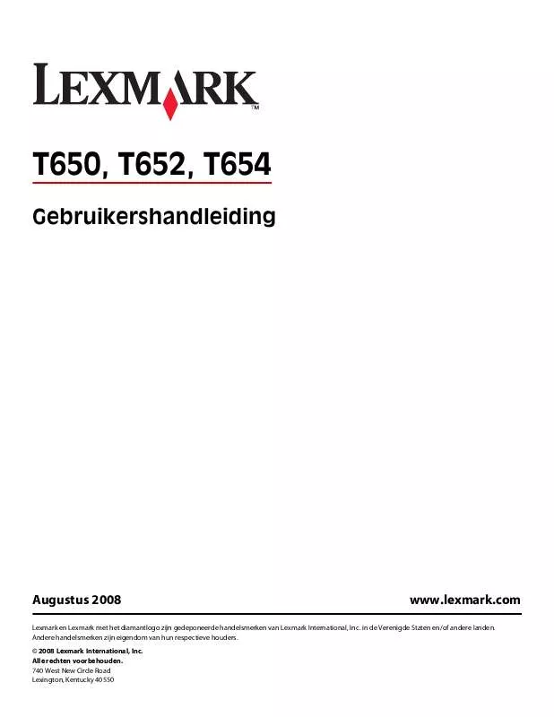 Mode d'emploi LEXMARK T652