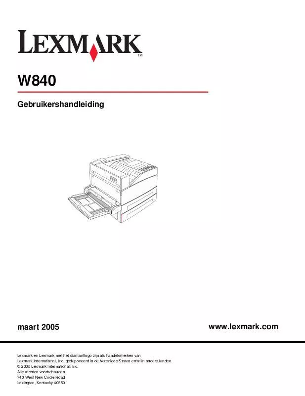 Mode d'emploi LEXMARK W840