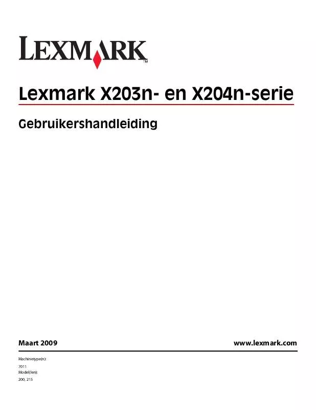 Mode d'emploi LEXMARK X203N