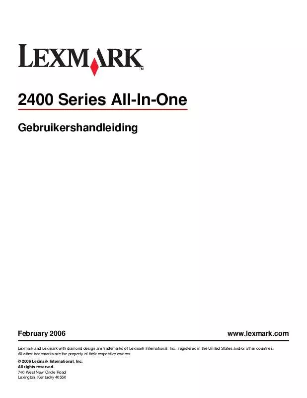 Mode d'emploi LEXMARK X2480