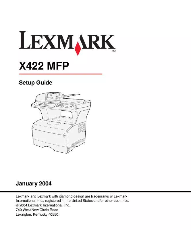 Mode d'emploi LEXMARK X422 MFP