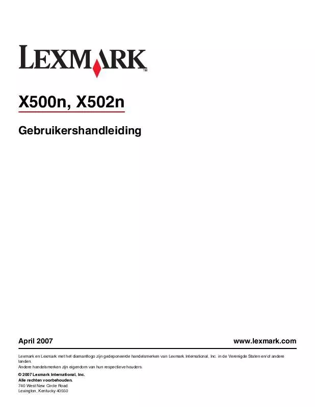 Mode d'emploi LEXMARK X500N
