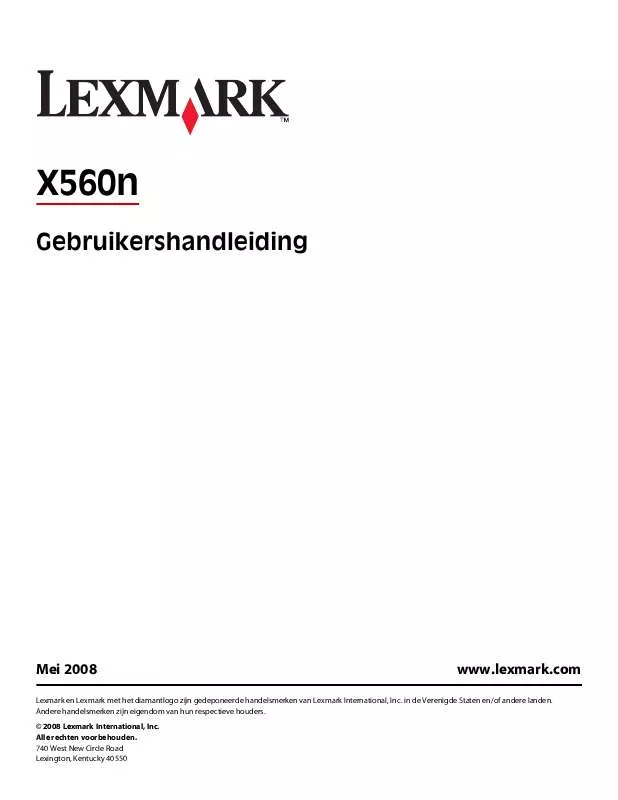 Mode d'emploi LEXMARK X560N