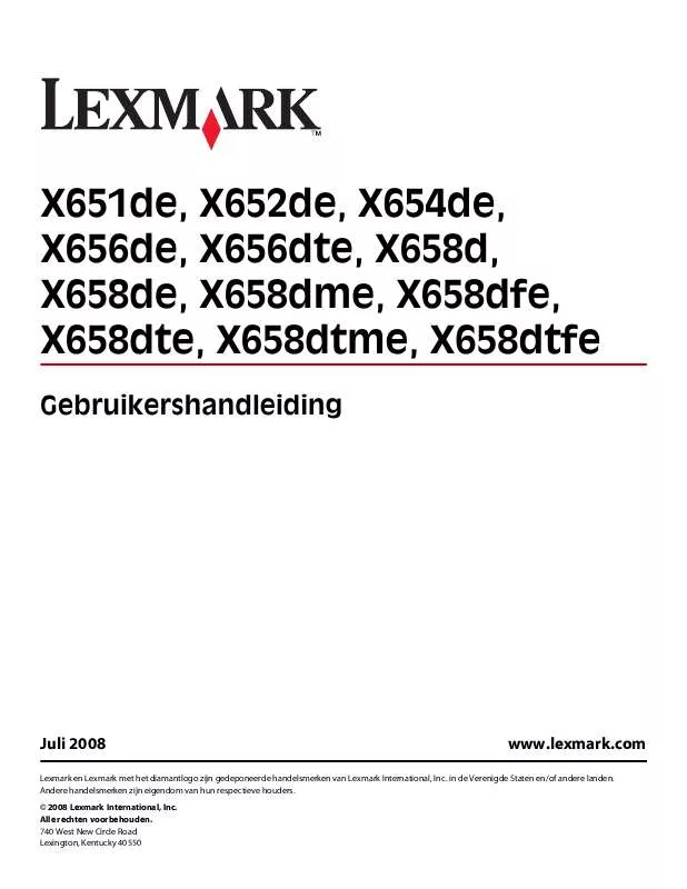 Mode d'emploi LEXMARK X651