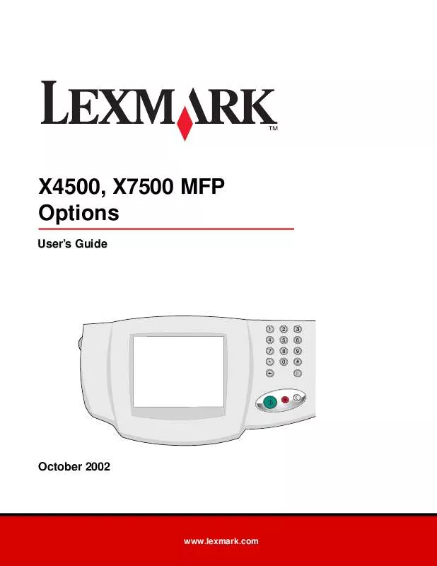 Mode d'emploi LEXMARK X820E
