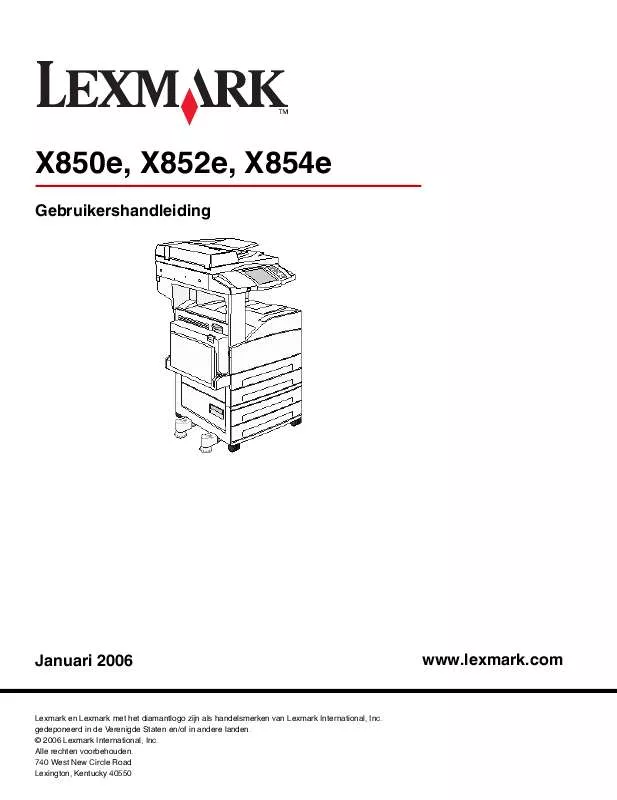 Mode d'emploi LEXMARK X854E
