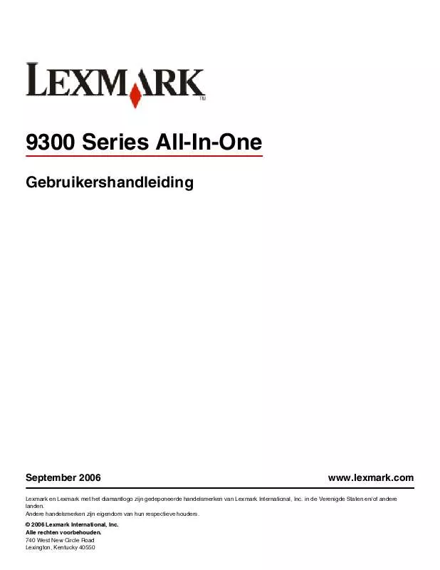 Mode d'emploi LEXMARK X9350