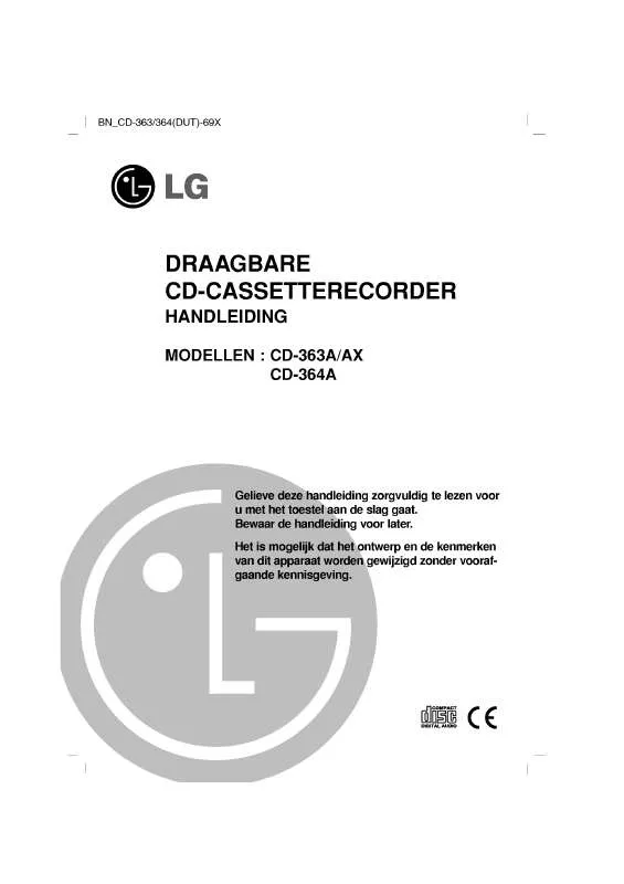 Mode d'emploi LG CD-363A
