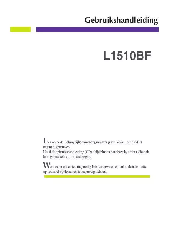 Mode d'emploi LG L1510BF-SV