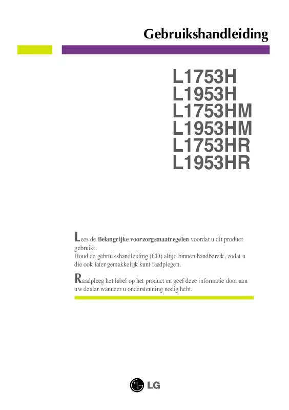 Mode d'emploi LG L1753HM-SS