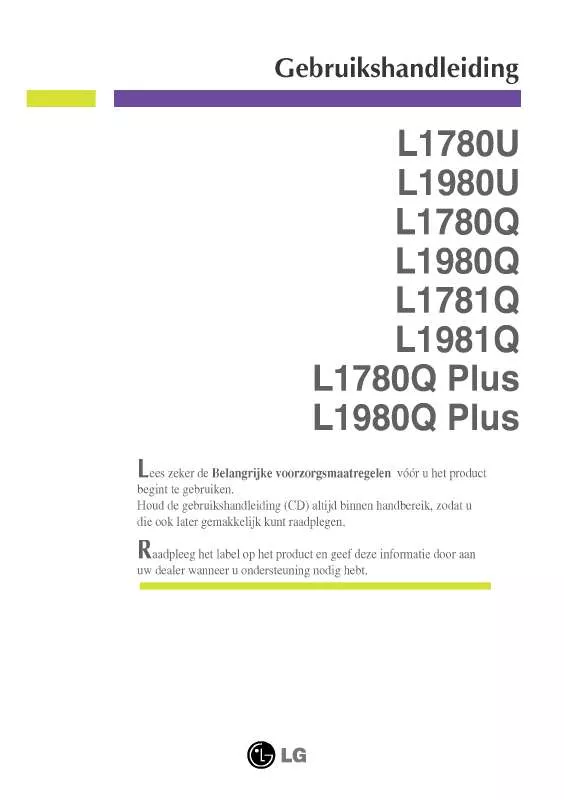Mode d'emploi LG L1780Q