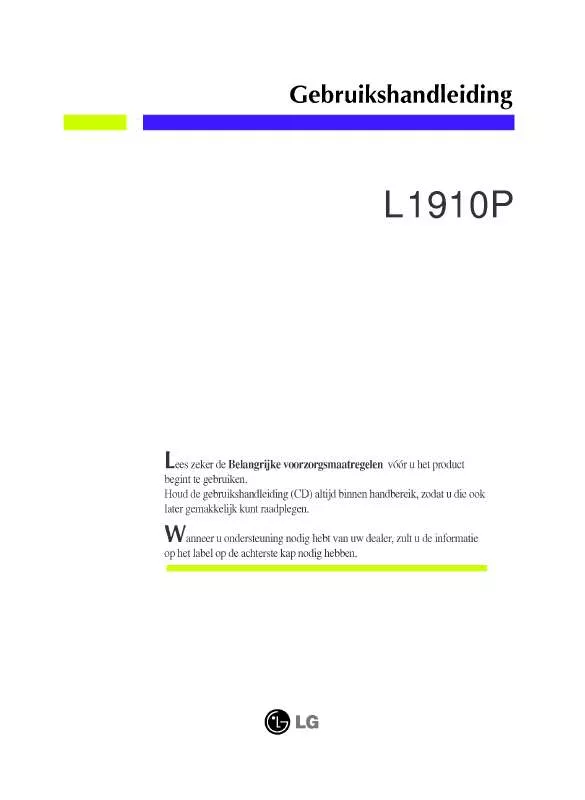Mode d'emploi LG L1910PM