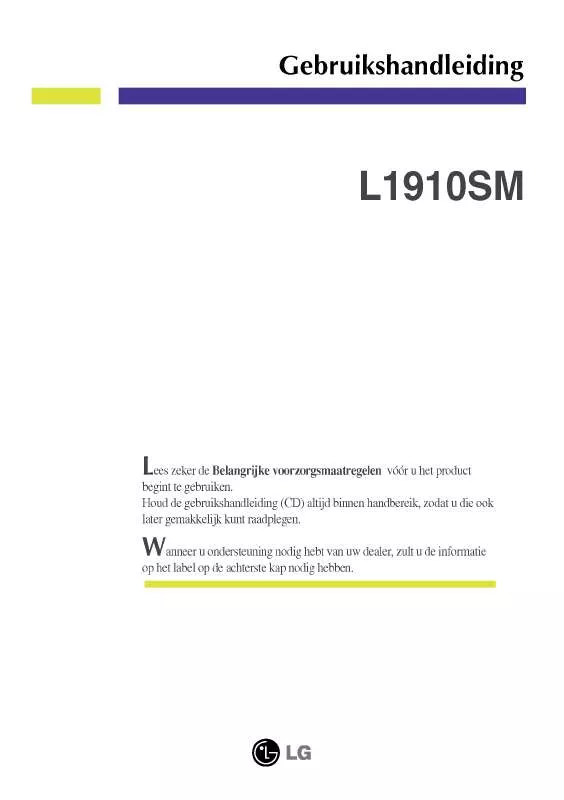 Mode d'emploi LG L1910SM