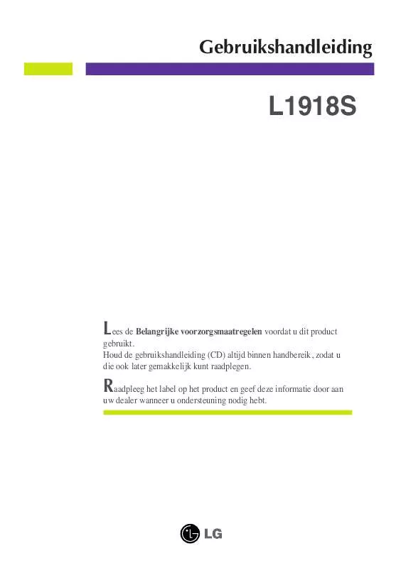 Mode d'emploi LG L1918S-SN