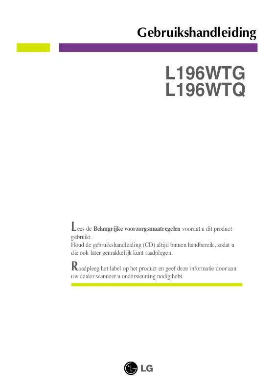 Mode d'emploi LG L196WTQ-BF