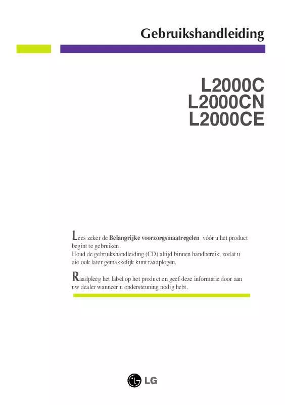 Mode d'emploi LG L2000CN-SF