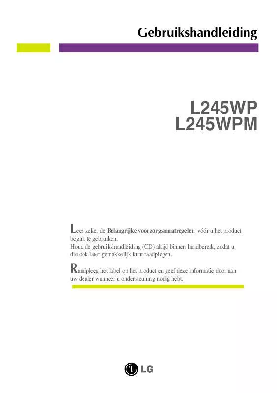 Mode d'emploi LG L245WPM