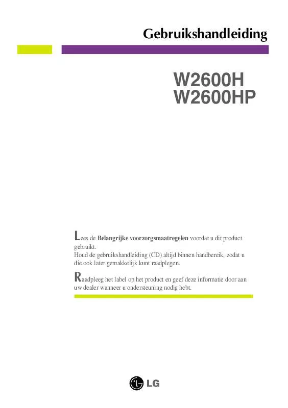 Mode d'emploi LG W2600H-PF