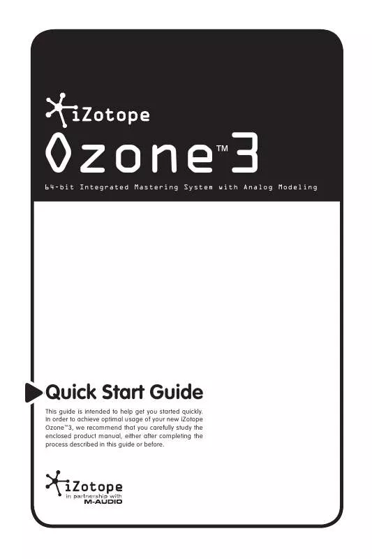 Mode d'emploi M-AUDIO IZOTOPE OZONE 3