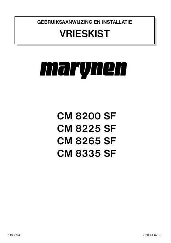 Mode d'emploi MARYNEN CM8200SF