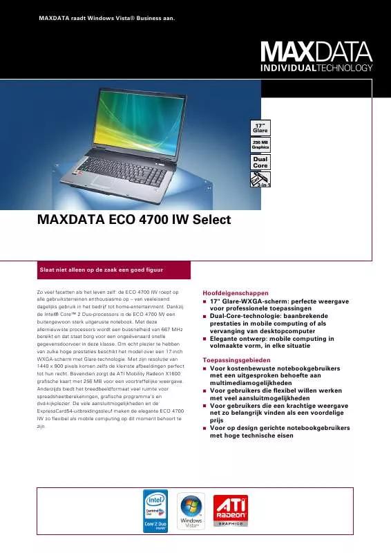Mode d'emploi MAXDATA ECO 4700 IW SELECT