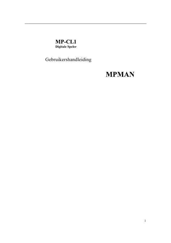 Mode d'emploi MPMAN MP-CL1