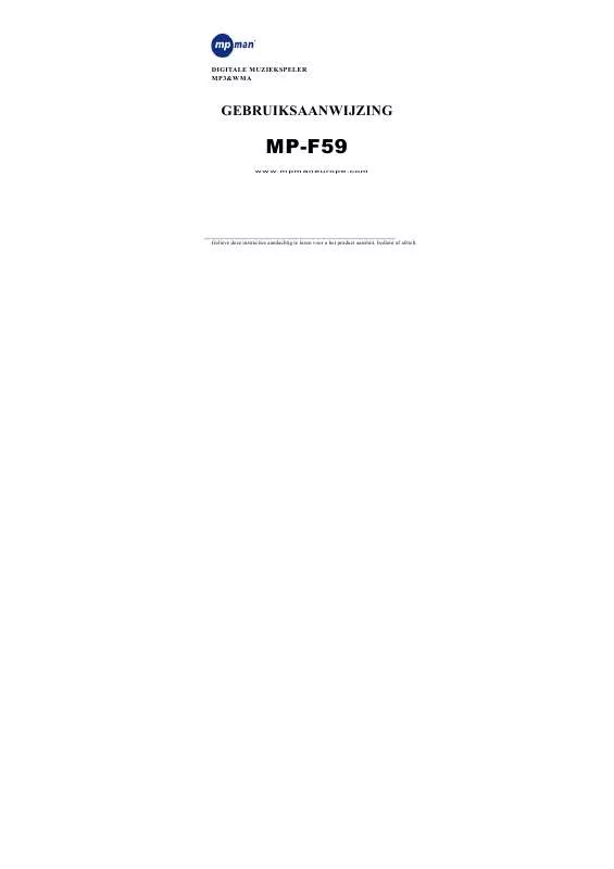 Mode d'emploi MPMAN MP-F59
