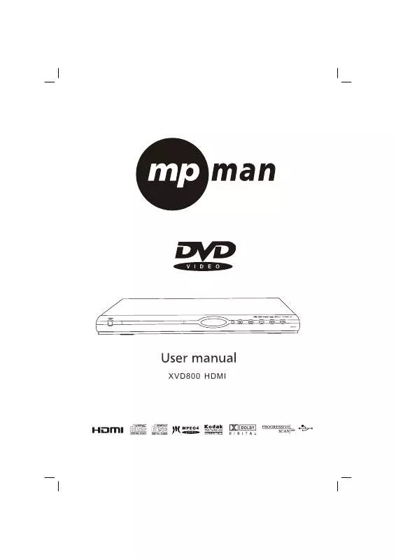 Mode d'emploi MPMAN XV-D800HDMI