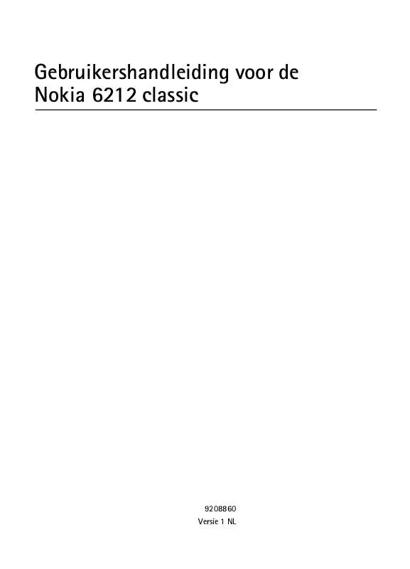 Mode d'emploi NOKIA 6212 CLASSIC