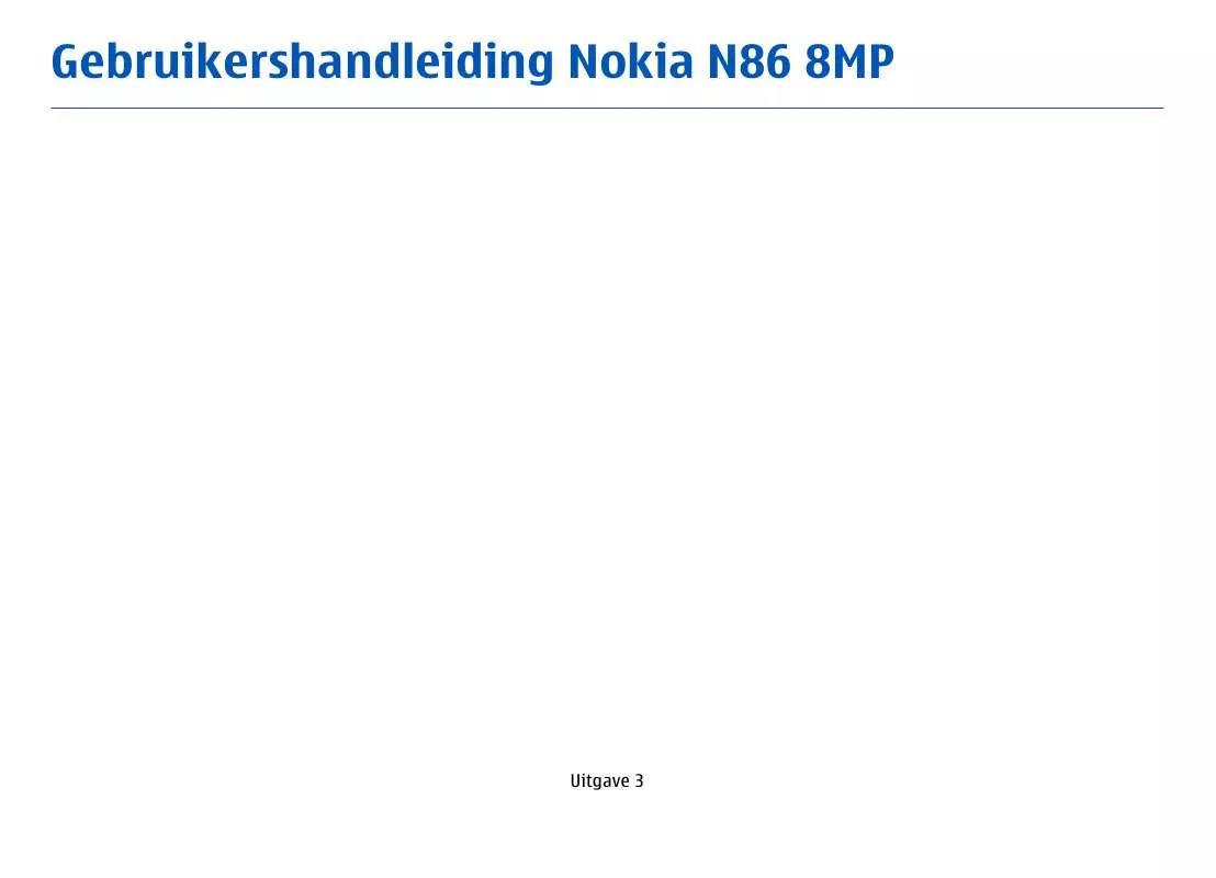 Mode d'emploi NOKIA N86 8MP