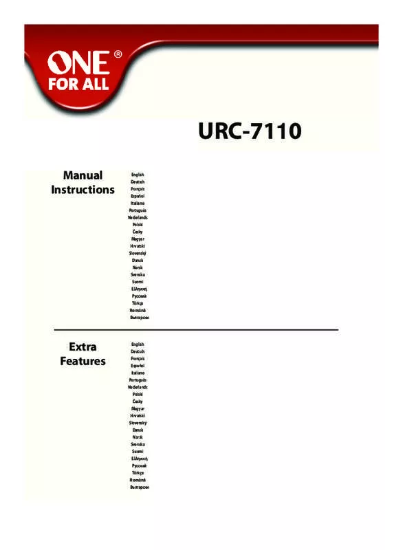 Mode d'emploi ONE FOR ALL URC 11-7110 & URC-7110,MV