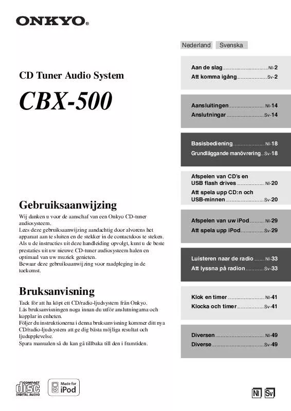 Mode d'emploi ONKYO CBX-500