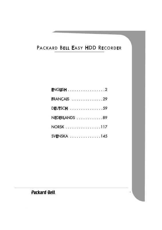 Mode d'emploi PACKARD BELL EASY HDD RECORDER 80 DIVX EDIT