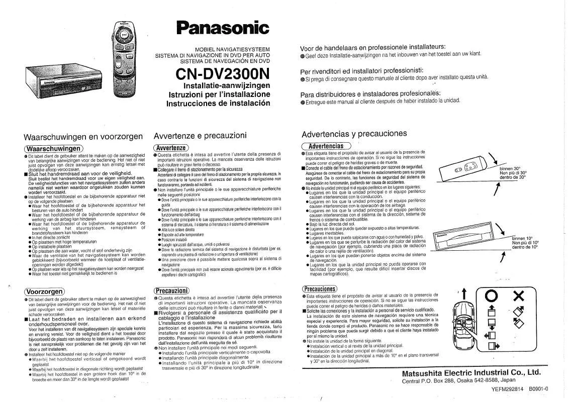 Mode d'emploi PANASONIC CN-DV2300N