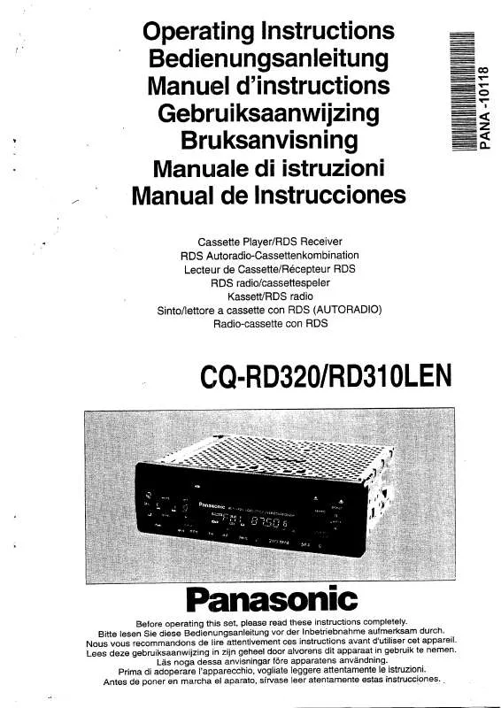 Mode d'emploi PANASONIC CQ-RD320LEN