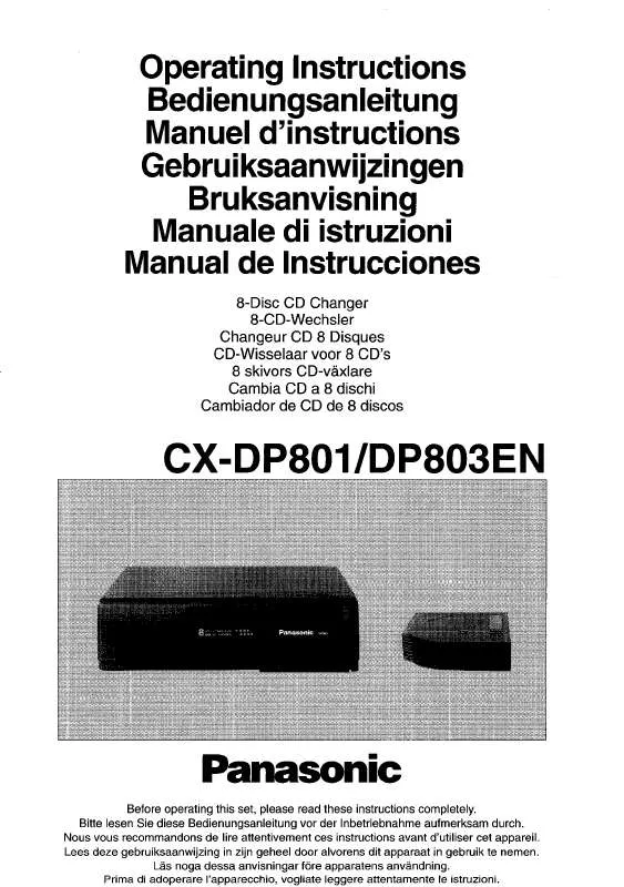 Mode d'emploi PANASONIC CX-DP801E