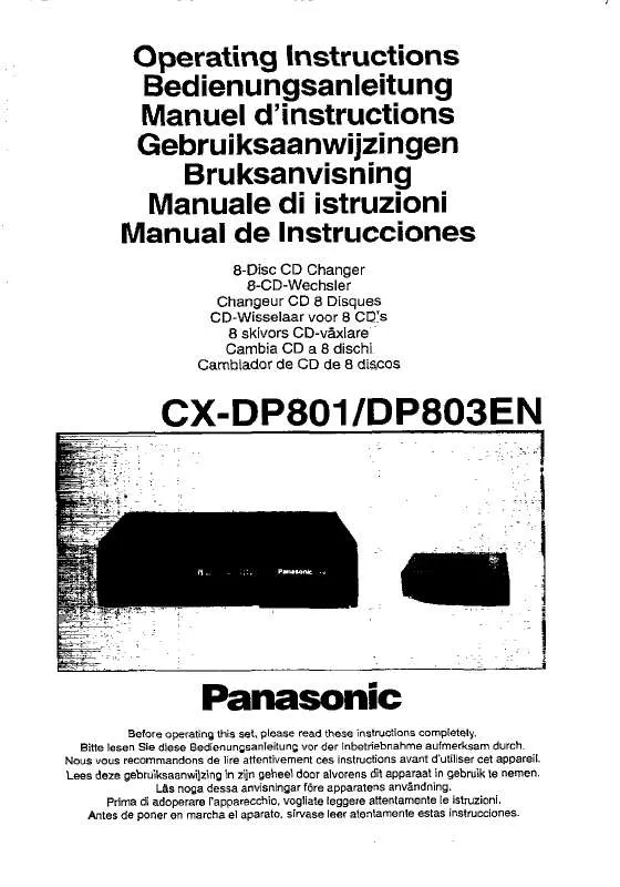 Mode d'emploi PANASONIC CXDP803
