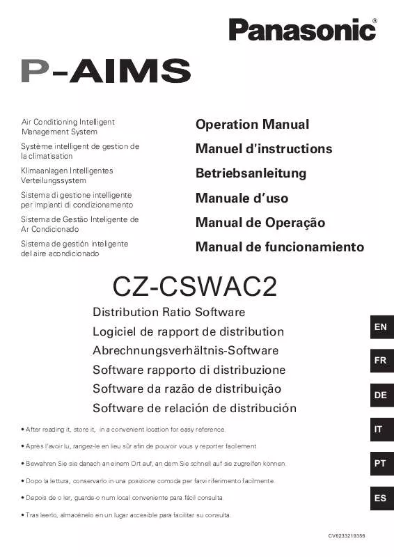 Mode d'emploi PANASONIC CZ-CS-WAC2