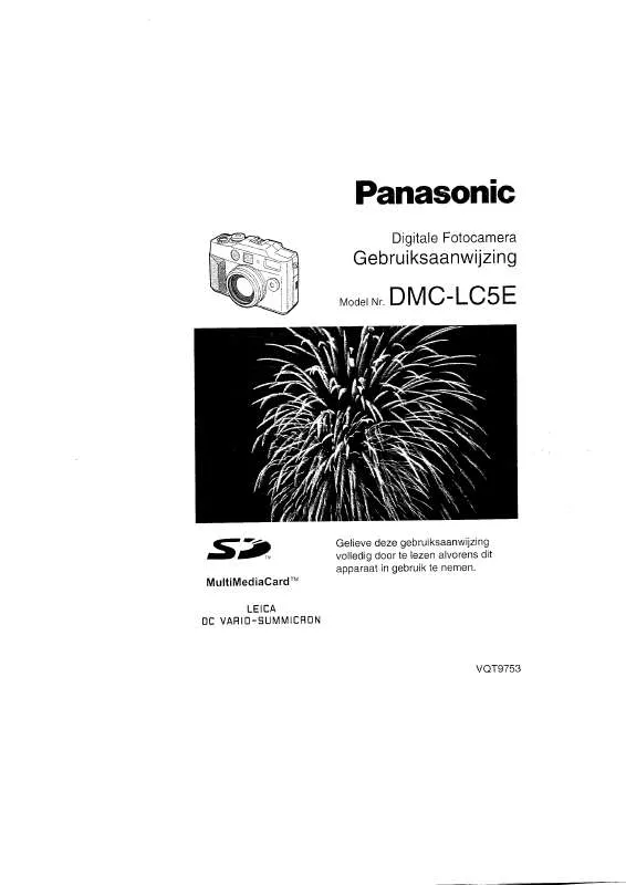 Mode d'emploi PANASONIC LUMIX DMC-LC5E
