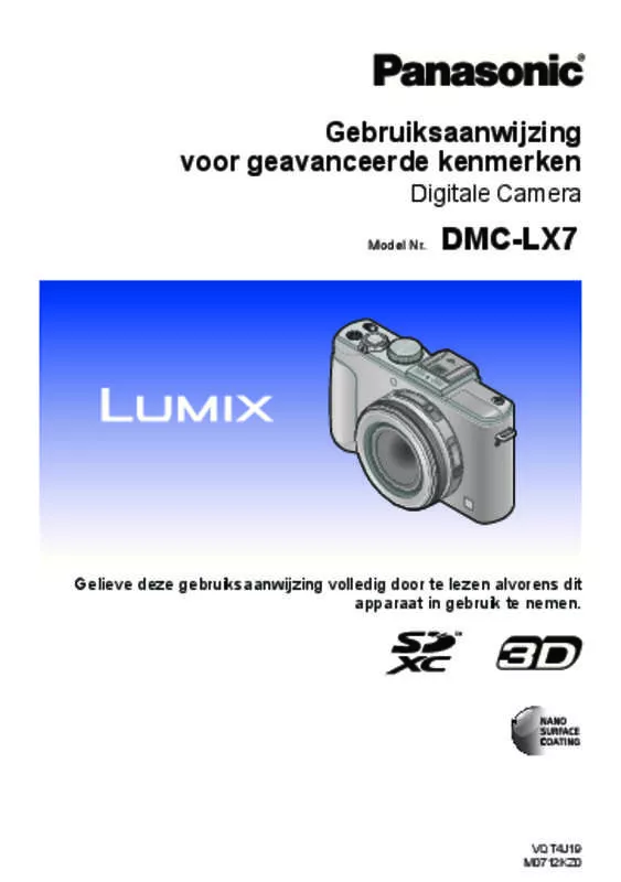 Mode d'emploi PANASONIC LUMIX DMC-LX7EP