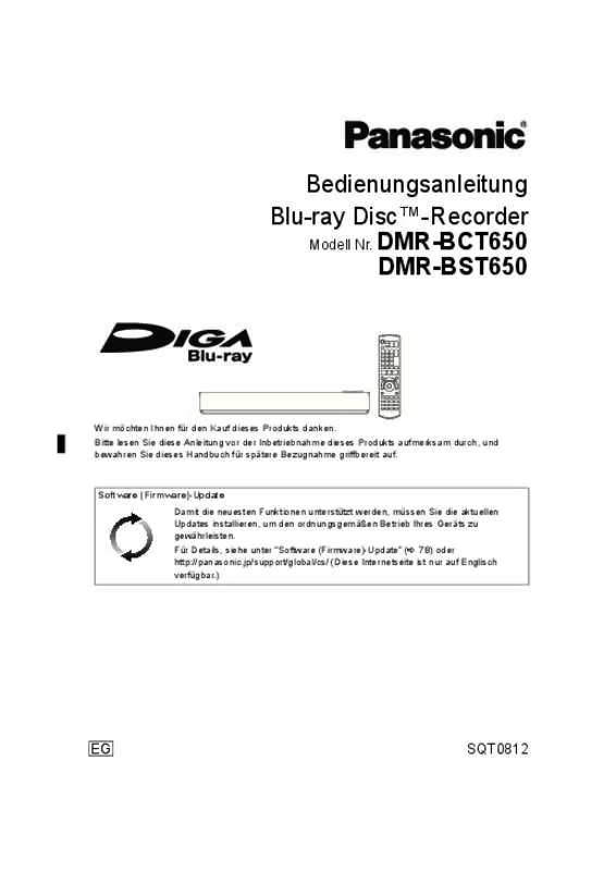 Mode d'emploi PANASONIC DMR-BCT650EG