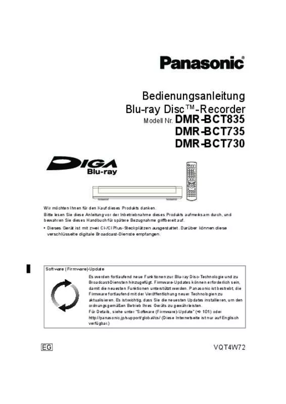 Mode d'emploi PANASONIC DMR-BCT735
