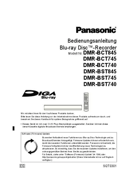 Mode d'emploi PANASONIC DMR-BCT740EG