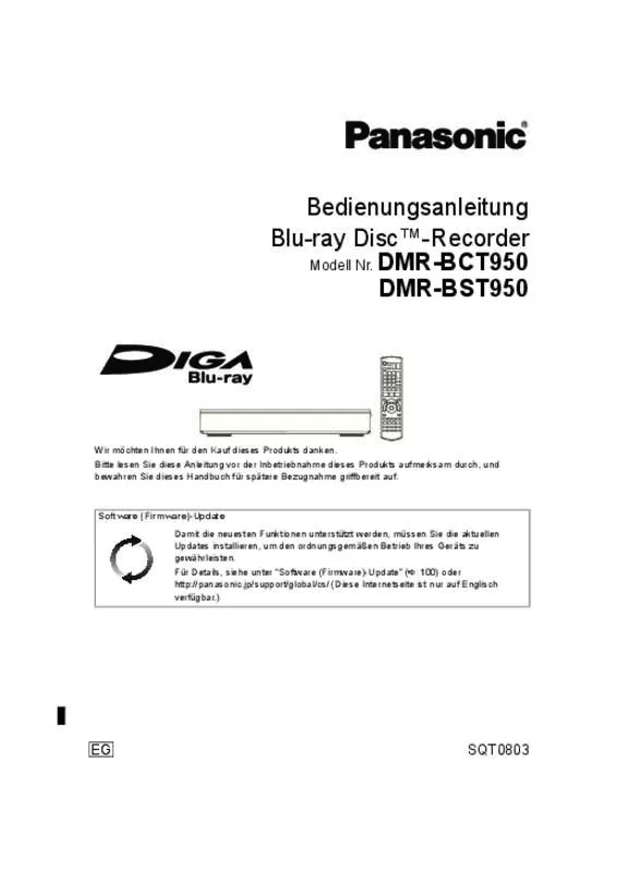 Mode d'emploi PANASONIC DMR-BCT950EG